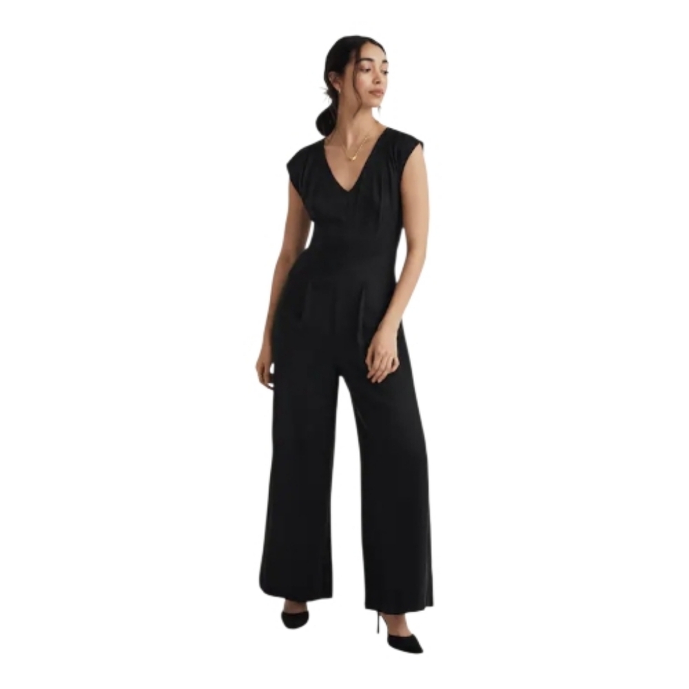 Madewell‎ Seamed Wide Leg Jumpsuit In Black Size 4
